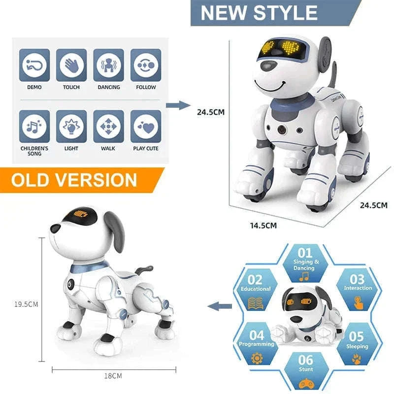 Programmable Robot Dog Toy with Remote Control and Stunt Moves-Yellow