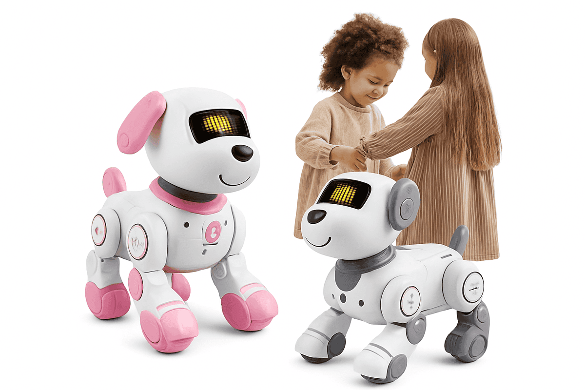 Programmable Robot Dog Toy with Remote Control and Stunt Moves-Yellow