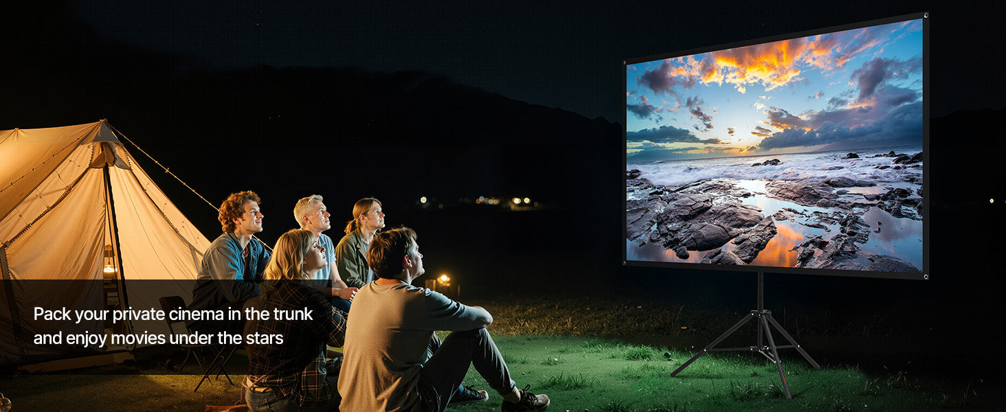 SucceBuy projekcijsko platno s stalkom 80 inča, široki kut 160°, unutarnje/vanjsko projekcija, omjer 16:9, 4K HD, bez naboravanja, prijenosne trokutne ploče sa zaštitnom torbom za film, kućni kino, ured predstavništvo