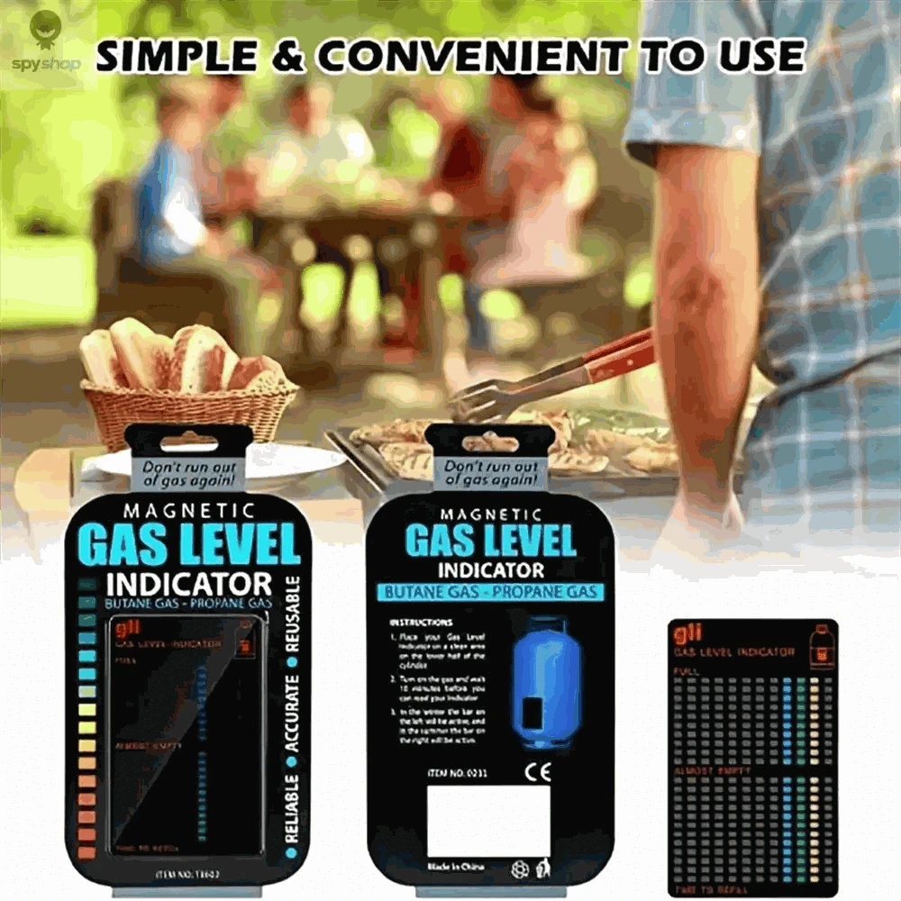 Propane Tank Level Indicator Magnetic Gauge for BBQ & Camping-