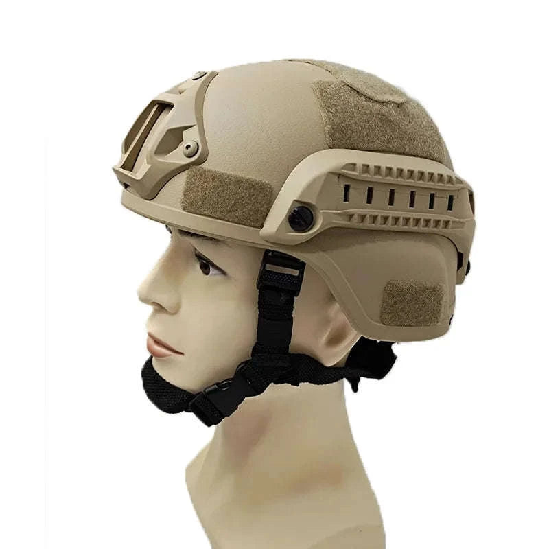 Protective FAST Tactical Helmet for Training and Field Use-Khaki