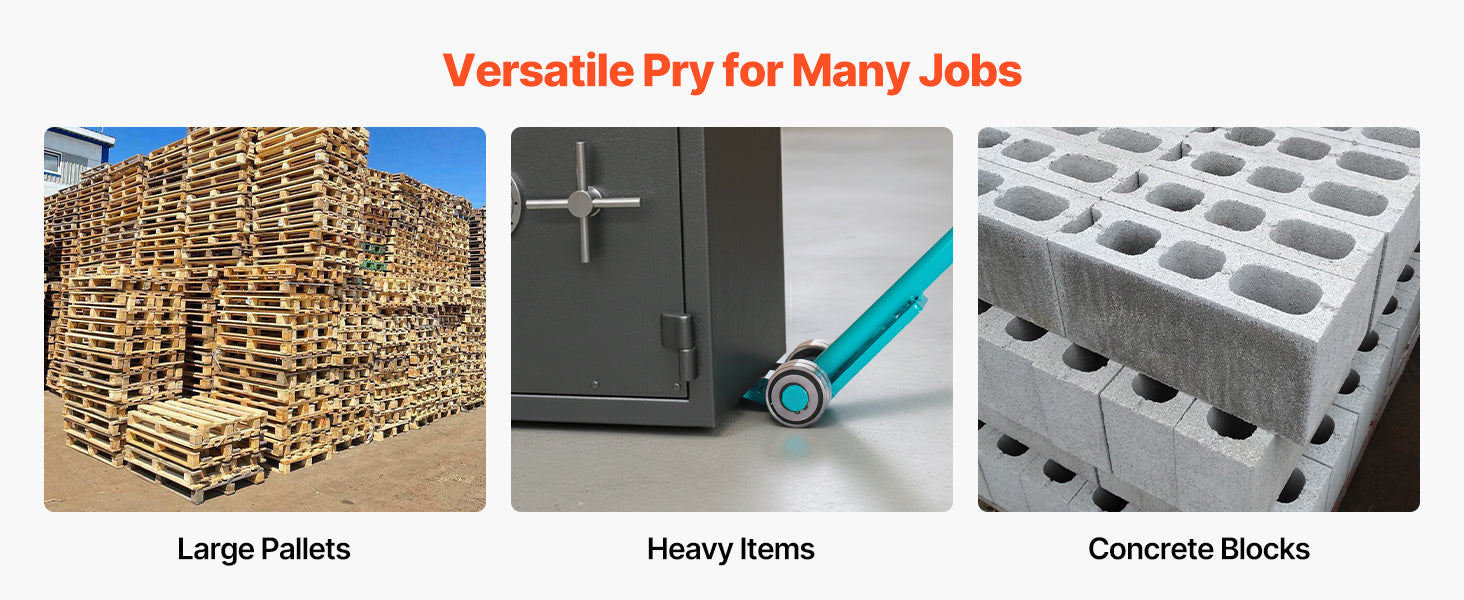 SucceBuy 8818 lbs Prylever Bar Carbon Steel Handle Lever Dolly Pry Lever Bar med hjul för betongblock utrustningshantering