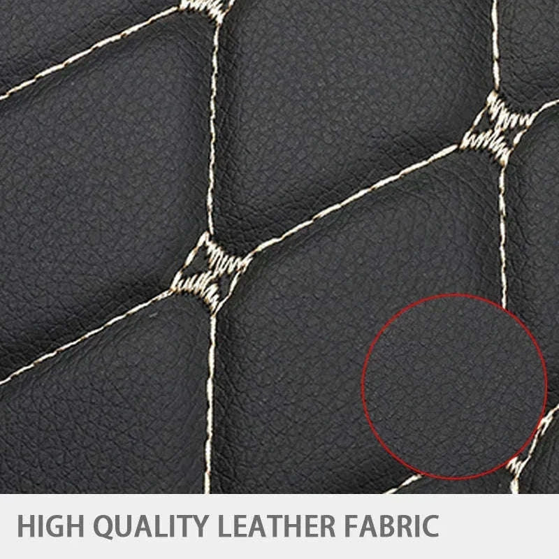 PU Leather Car Anti-Kick Seat Back Protector with Pocket-1pc large White line