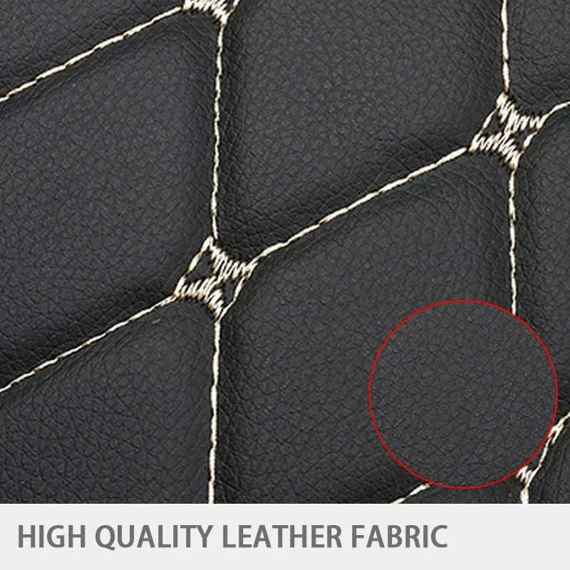 PU Leather Car Anti-Kick Seat Back Protector with Pocket-1pc large White line