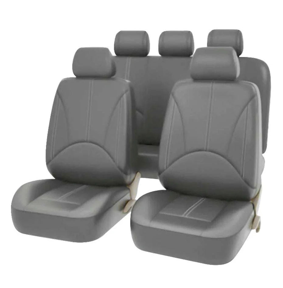 PU Leather Car Seat Cover Set for 5-Seat Vehicles-Black set x 1