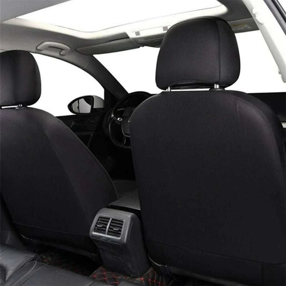 PU Leather Car Seat Cover Set for 5-Seat Vehicles-Black set x 1