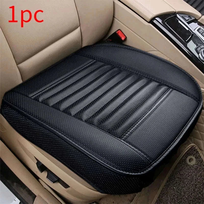PU Leather Car Seat Cover Universal Pad Mat-3pcs Beige