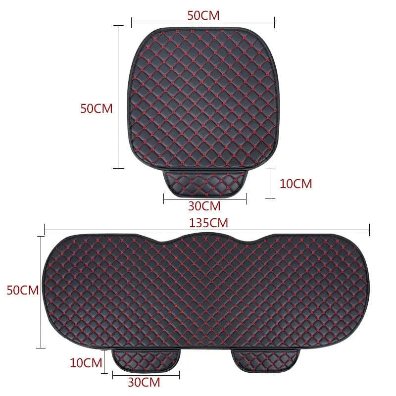 PU Leather Car Seat Cover with Storage Pocket-White Rear 1pc