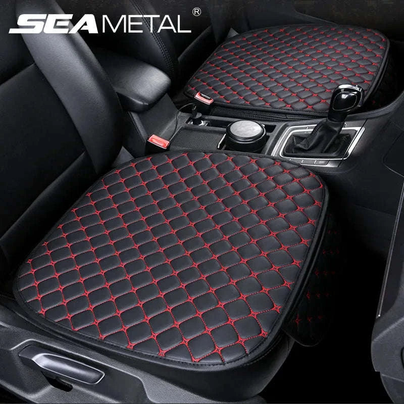 PU Leather Car Seat Cover with Storage Pocket-White Rear 1pc
