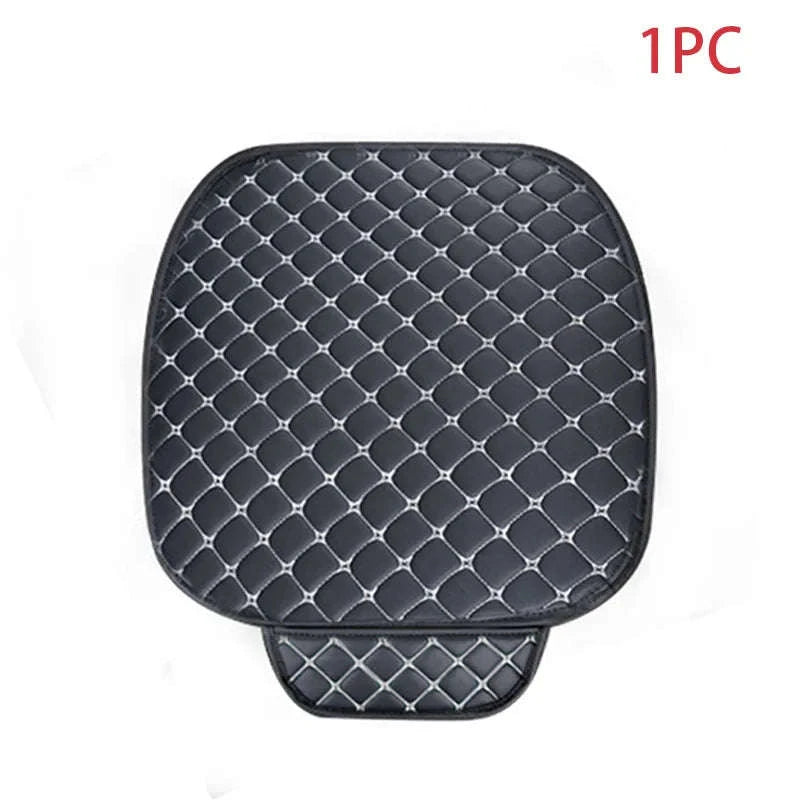PU Leather Car Seat Cover with Storage Pocket-White Rear 1pc