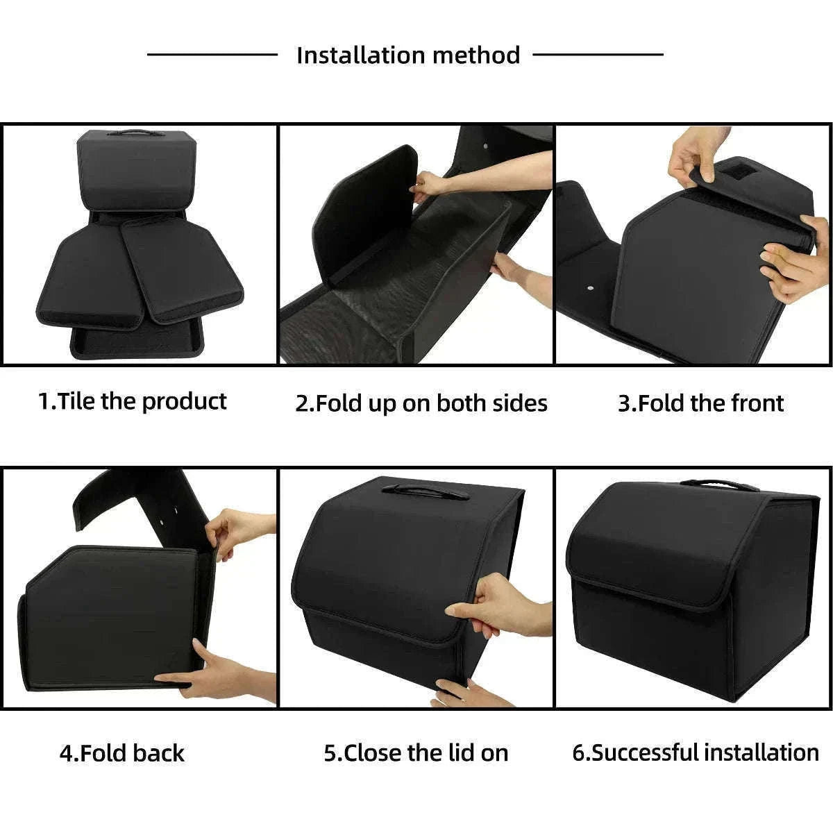 PU Leather Collapsible Car Trunk Storage Organizer-M / China Mainland
