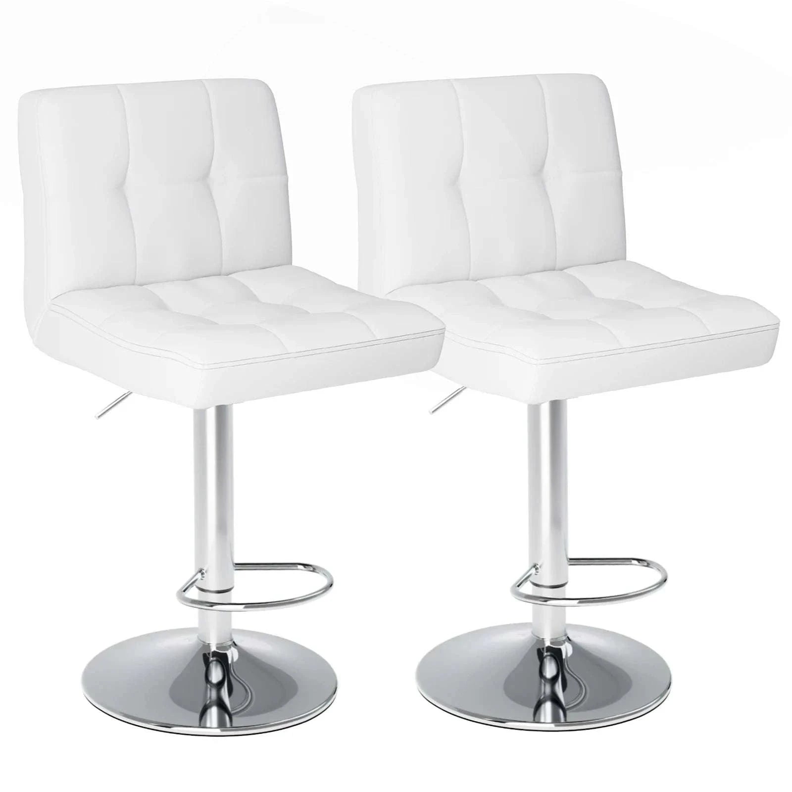 PU Leather Counter Height Bar Stools Set of 2 with Backrest-black / United States