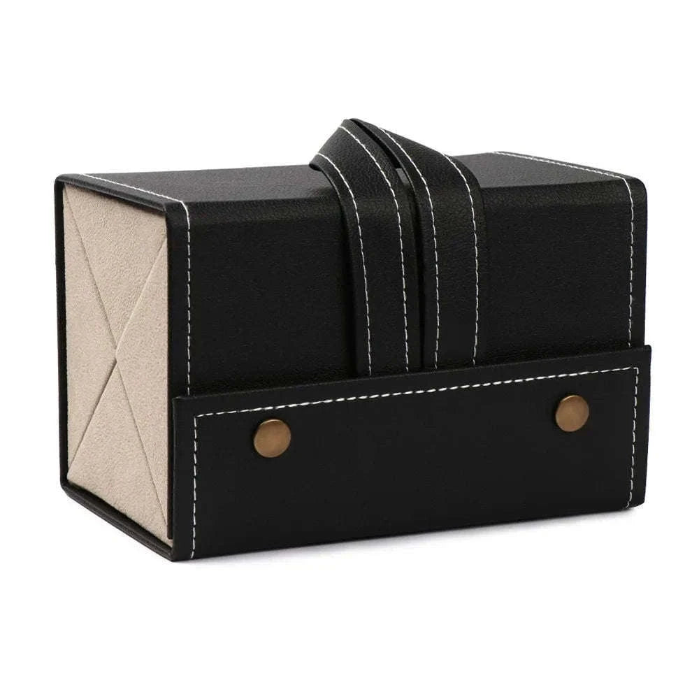 PU Leather Folding Glasses Organizer Multi-Slot Travel Case-5 Slot Brown