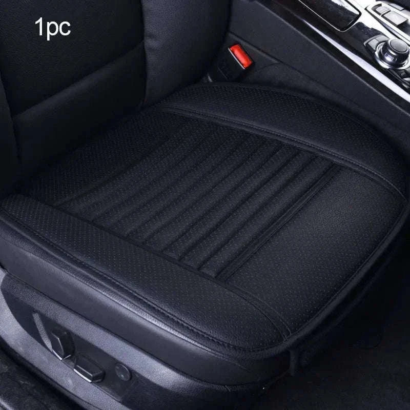 PU Leather Universal Anti-Slip Waterproof Car Seat Cover-Rear White line 1pc