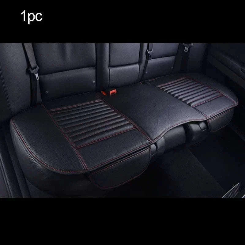 PU Leather Universal Anti-Slip Waterproof Car Seat Cover-Rear White line 1pc