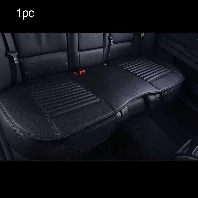 PU Leather Universal Anti-Slip Waterproof Car Seat Cover-Rear White line 1pc