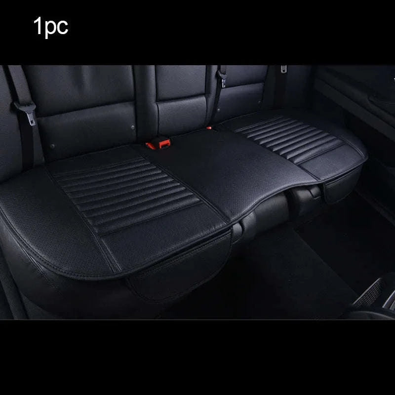 PU Leather Universal Anti-Slip Waterproof Car Seat Cover-Rear White line 1pc