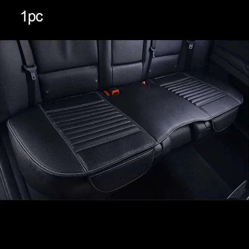 PU Leather Universal Anti-Slip Waterproof Car Seat Cover-Rear White line 1pc