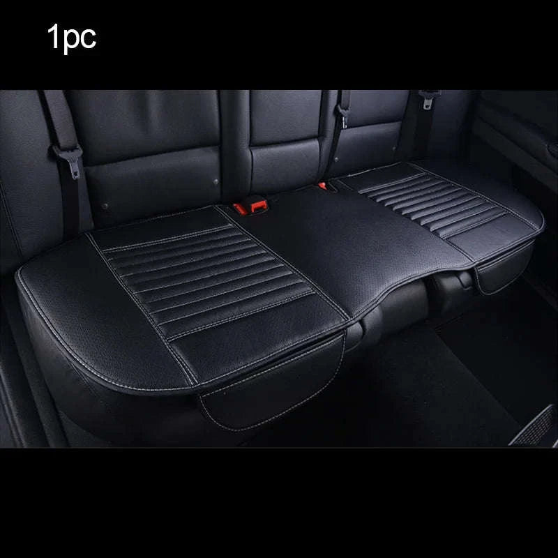 PU Leather Universal Anti-Slip Waterproof Car Seat Cover-Rear White line 1pc