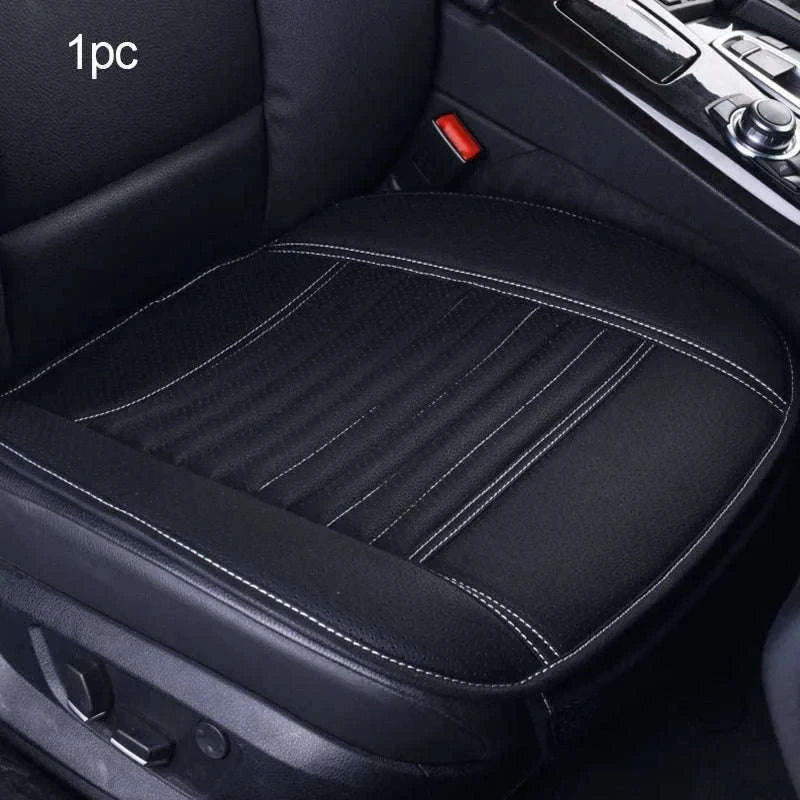 PU Leather Universal Anti-Slip Waterproof Car Seat Cover-Rear White line 1pc