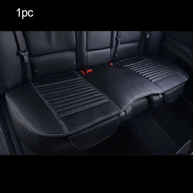 PU Leather Universal Anti-Slip Waterproof Car Seat Cover-Rear White line 1pc