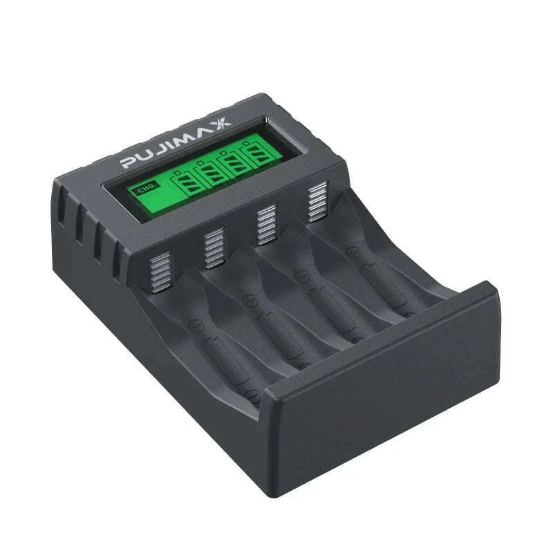 PUJIAMX Smart Battery Charger for AA and AAA Batteries-LCD-007 White / 1.2V / LCD-005|USB Micro