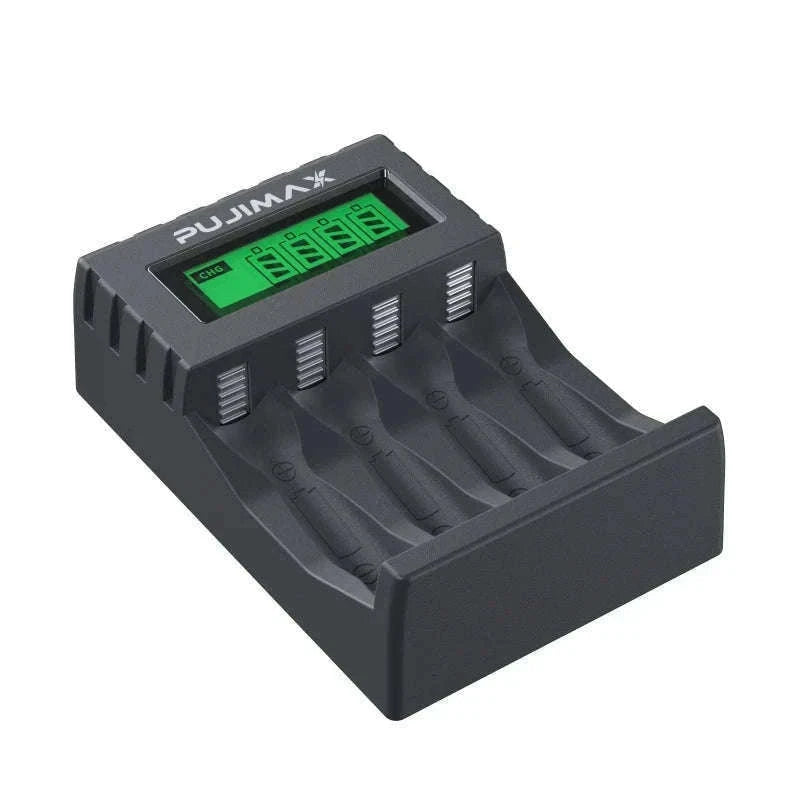 PUJIAMX Smart Battery Charger for AA and AAA Batteries-LCD-007 White / 1.2V / LCD-005|USB Micro