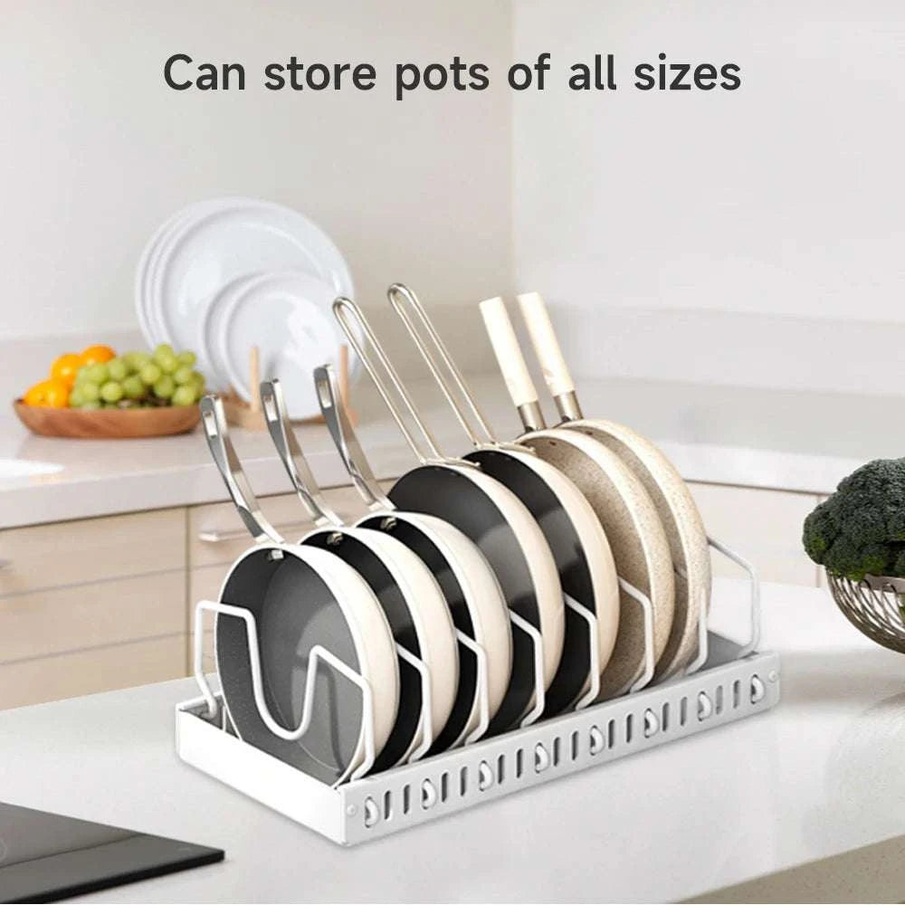 Pull-Out Pots and Pans Organizer with Adjustable Dividers-1 PC / 42*21*3.2CM / france|1-tier