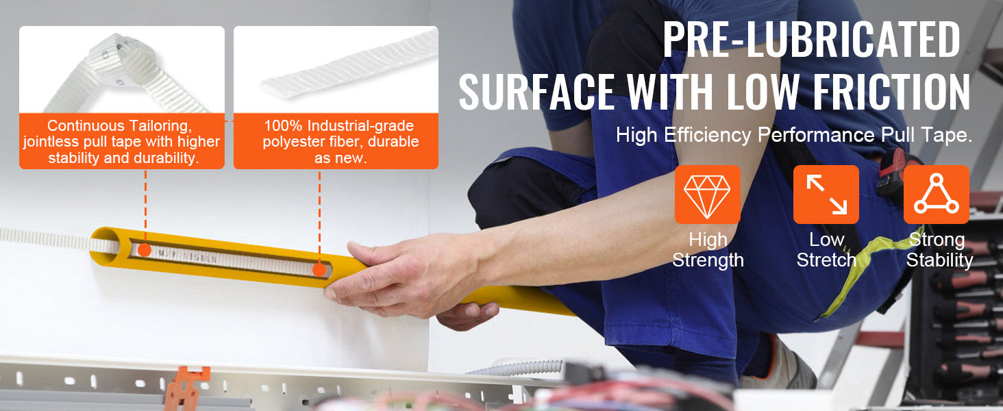 Polyester Pull Tape Flat Rope for Cable Pulling and Conduit Work