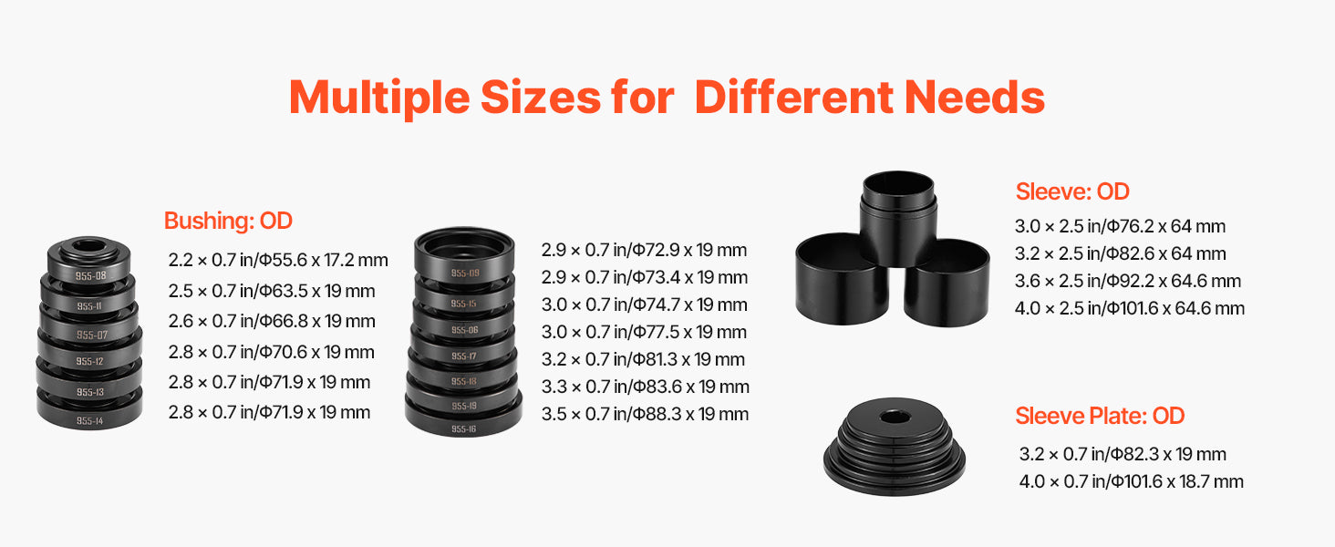 23-Piece Wheel Bearing Press Kit for Removal and Installation