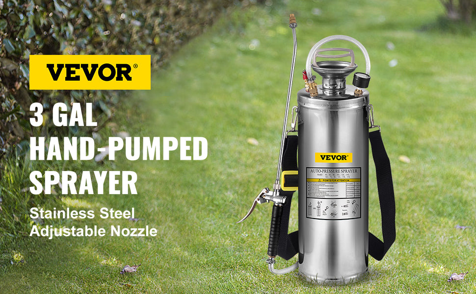 Stainless Steel Hand Pump Sprayer 4–12L Garden & Cleaning Tool