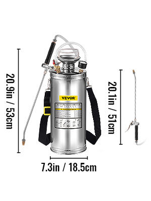 Stainless Steel Hand Pump Sprayer 4–12L Garden & Cleaning Tool