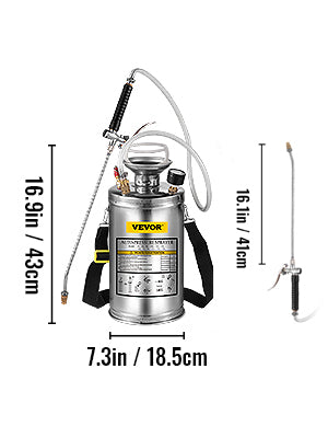 Stainless Steel Hand Pump Sprayer 4–12L Garden & Cleaning Tool