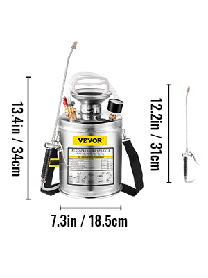 Stainless Steel Hand Pump Sprayer 4–12L Garden & Cleaning Tool