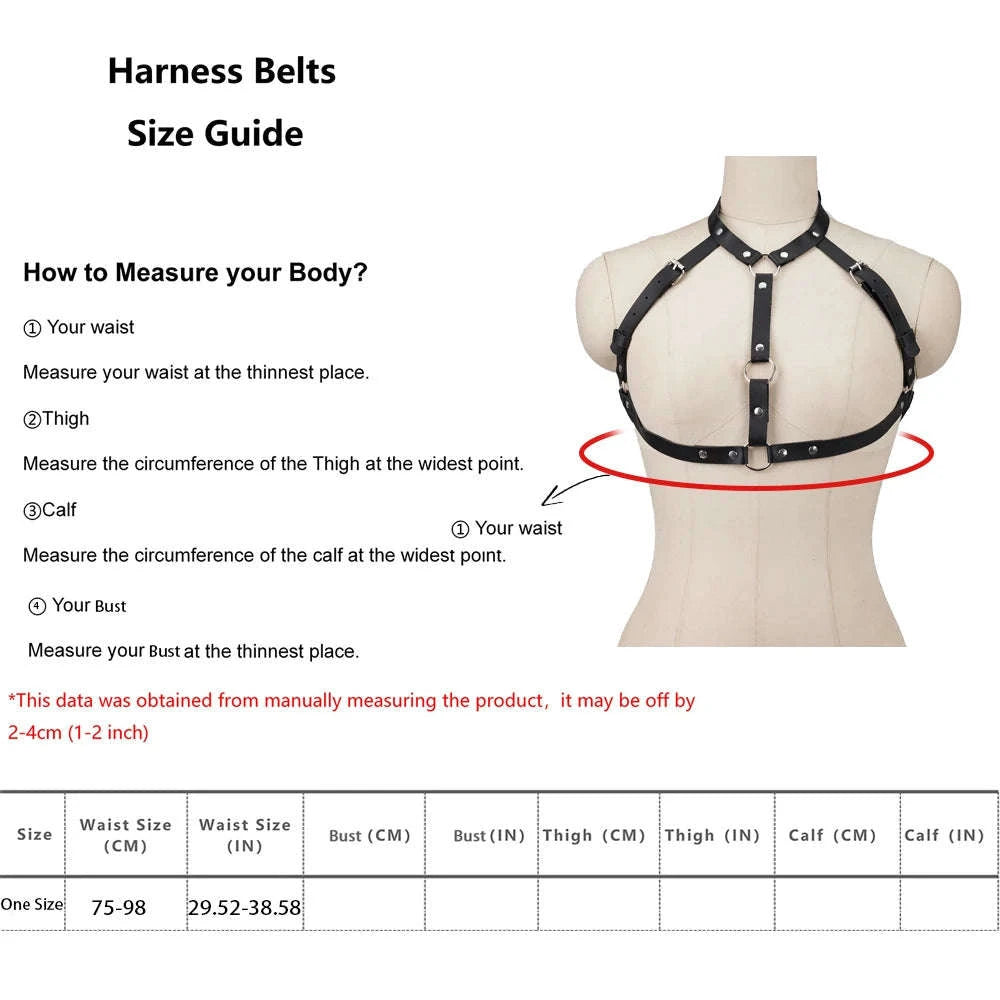 Punk Rock Chest Harness Belt for Women-waist belt / Adjustable