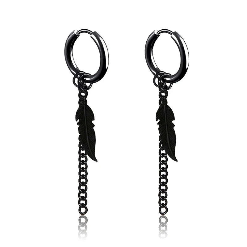 Punk Stainless Steel Stud Earrings in Black-Type12