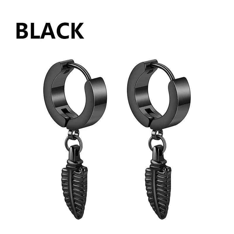 Punk Stainless Steel Stud Earrings in Black-Type12