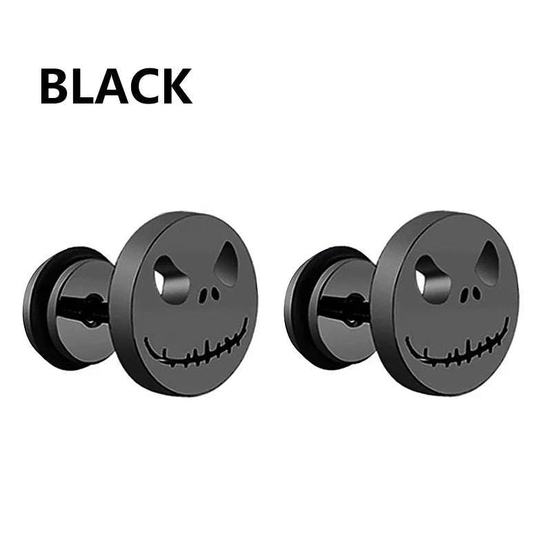 Punk Stainless Steel Stud Earrings in Black-Type12