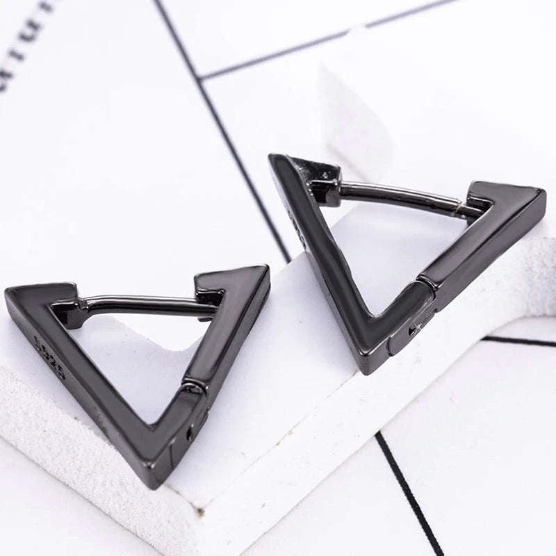 Punk Stainless Steel Stud Earrings in Black-Type12