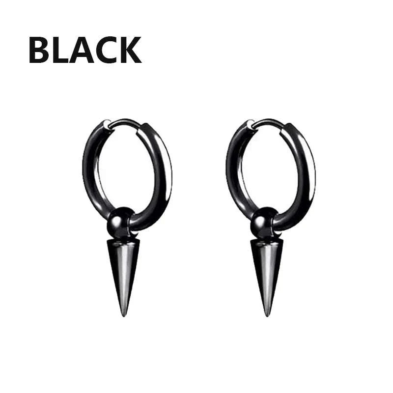 Punk Stainless Steel Stud Earrings in Black-Type12
