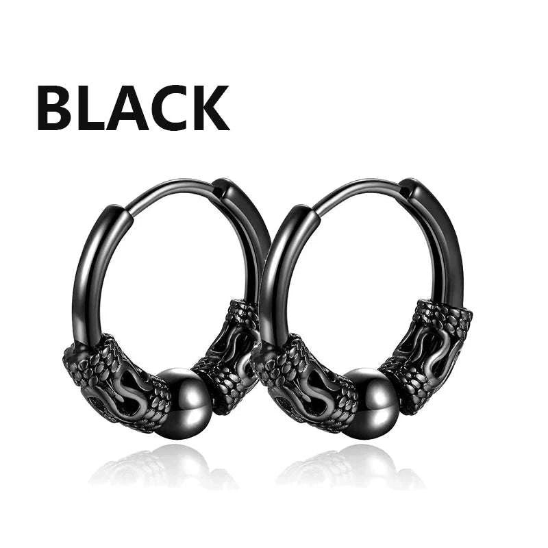 Punk Stainless Steel Stud Earrings in Black-Type12