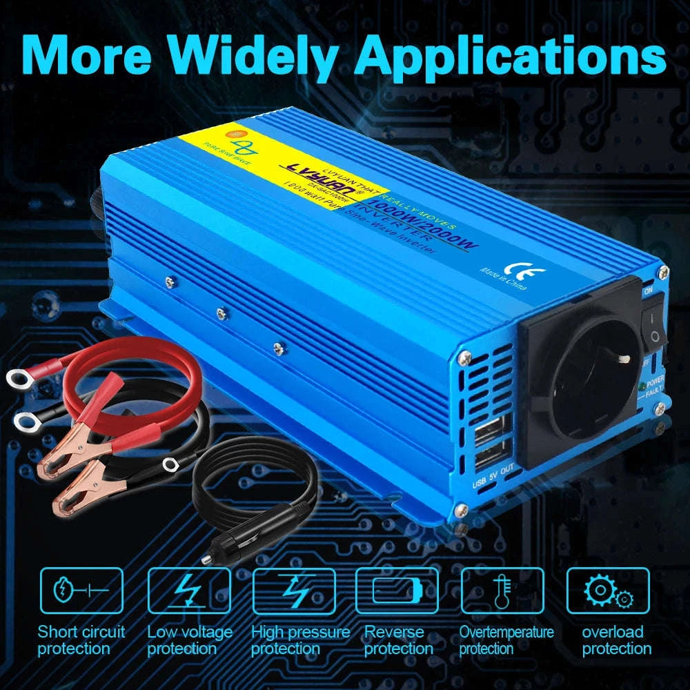 Pure Sine Wave Inverter 2000W 12V/24V to 220V/240V-12V 2000W EU / Poland