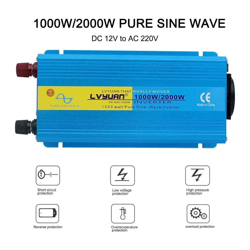 Pure Sine Wave Inverter 2000W 12V/24V to 220V/240V-12V 2000W EU / Poland