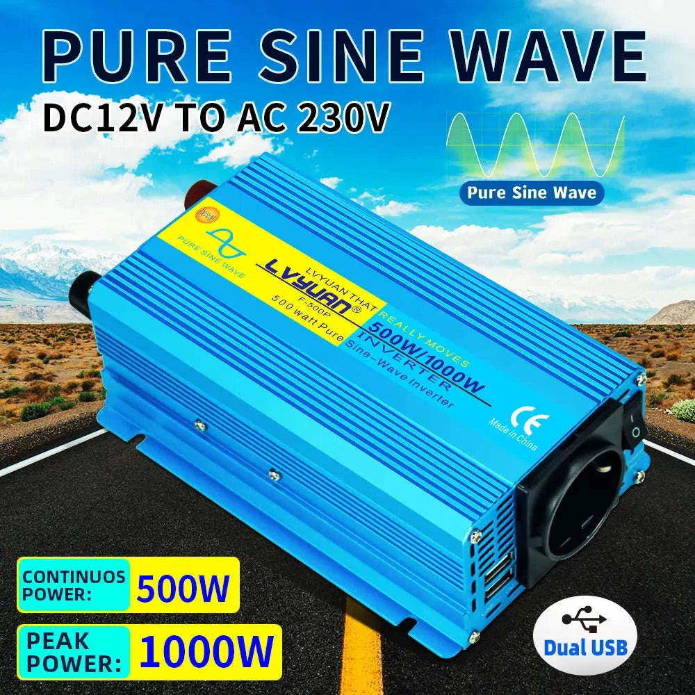 Pure Sine Wave Inverter 2000W 12V/24V to 220V/240V-12V 2000W EU / Poland
