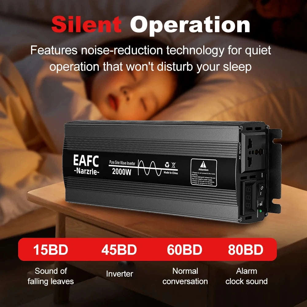 Pure Sine Wave Inverter 2000W 12V to 220V EU Socket-4000W / Poland