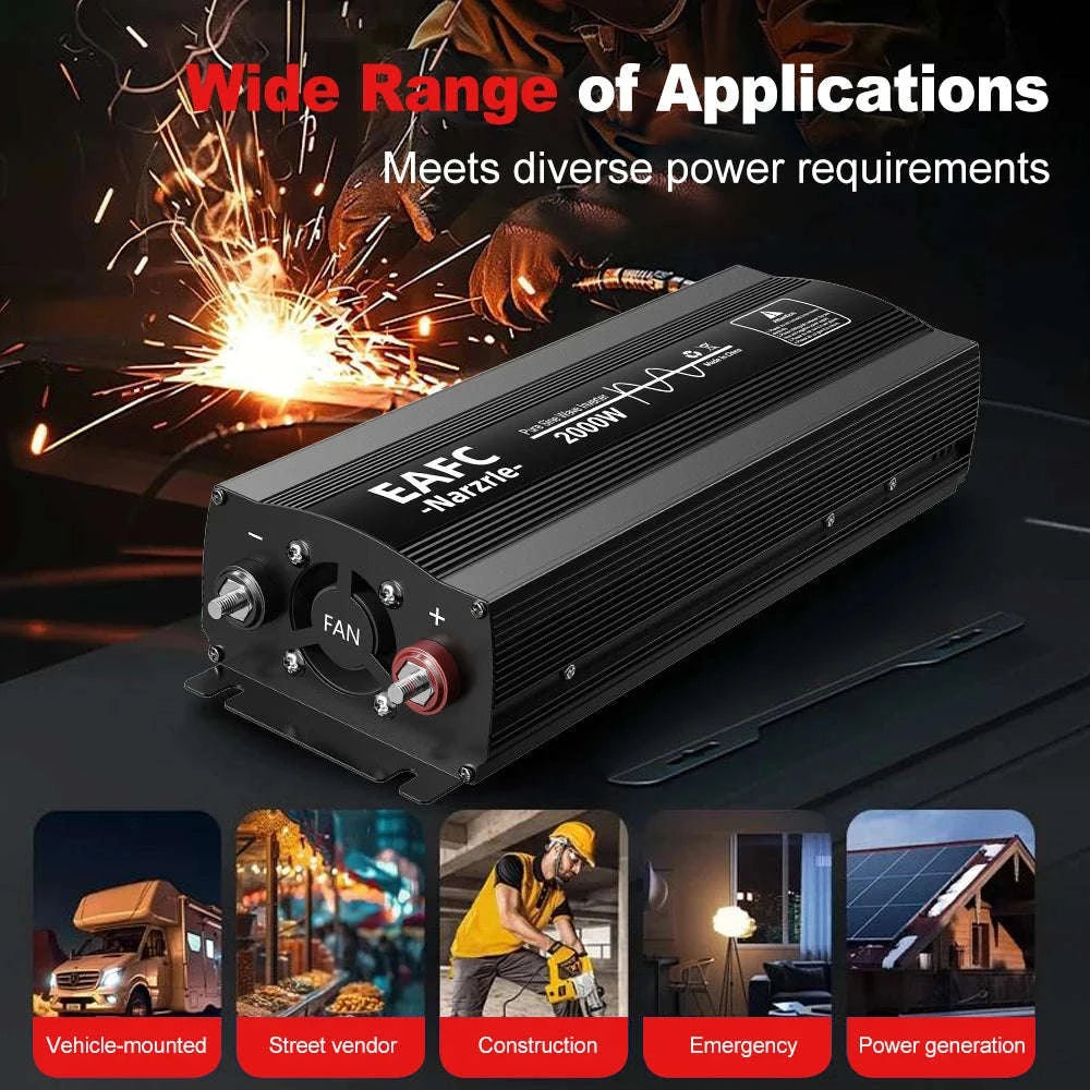 Pure Sine Wave Inverter 2000W 12V to 220V EU Socket-4000W / Poland