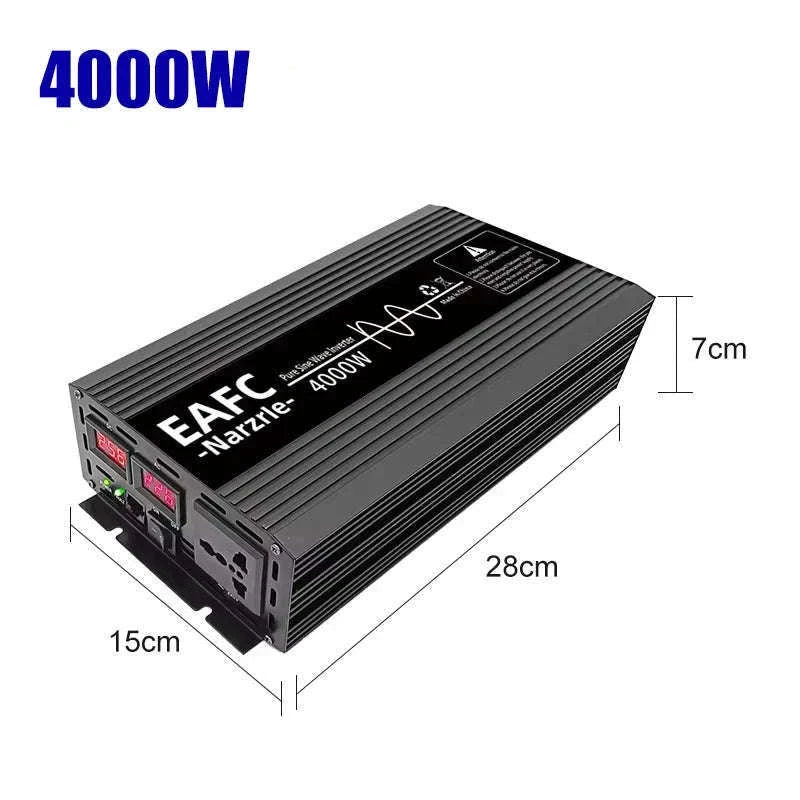 Pure Sine Wave Inverter 2000W Continuous 4000W Peak 12V to 220V EU Socket-2000W / Poland