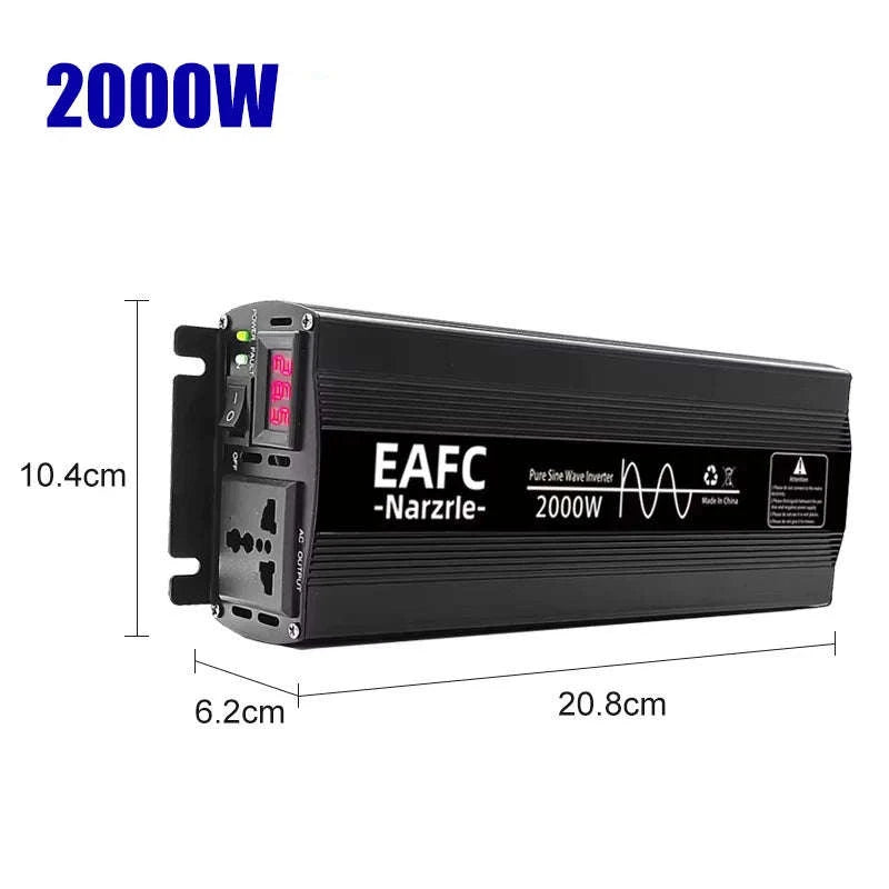 Pure Sine Wave Inverter 2000W Continuous 4000W Peak 12V to 220V EU Socket-2000W / Poland