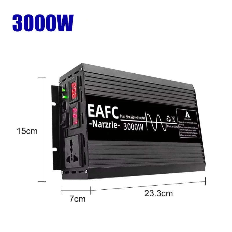 Pure Sine Wave Inverter 2000W Continuous 4000W Peak 12V to 220V EU Socket-2000W / Poland