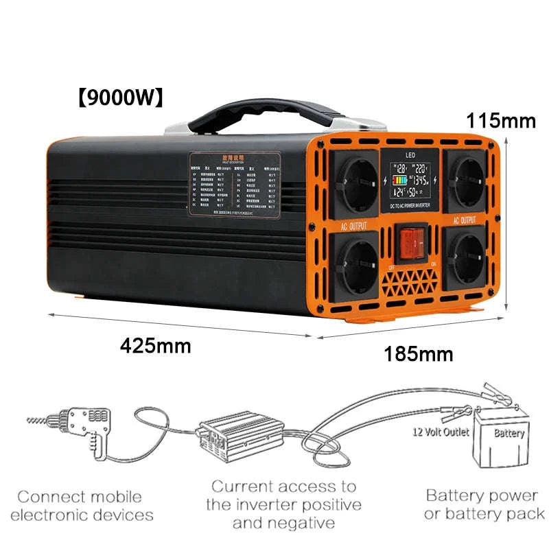 Pure Sine Wave Inverter 4000W-9000W 12V/24V/48V to 220V-4000W-12V